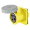Hubbell Wiring Device-Kellems Watertight Pin & Sleeve Receptacle, 16 A, 100/130V AC, 2 Pole, IEC Grounding, Yellow HBL316R4W - alternate 1